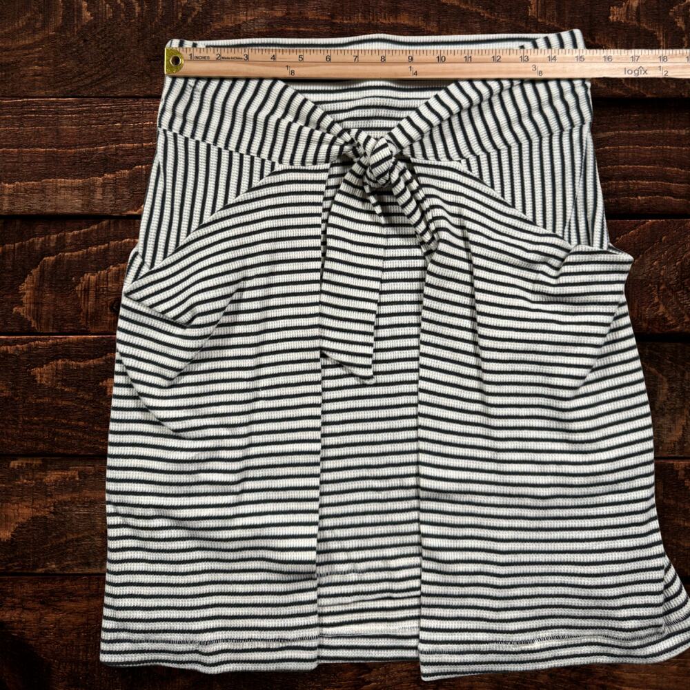 Free People All Tied Up Layered Striped Tie-Waist Skirt Black Cream Medium - Picture 9 of 11